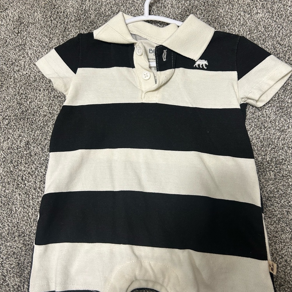 Bear paw Striped Baby Romper